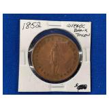 LOT 731 1852 QUEBEC BANK TOKEN