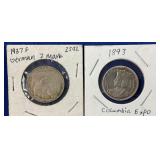 LOT 750 1893 COLUBIA EXPO,1937F 2 MARK