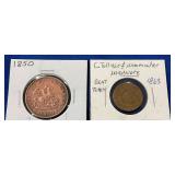 LOT 752 1850,1863 BENT TOKENS