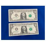 LOT 765 (2) $1 STAR NOTES