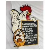WOODEN DS DIECUT CHICKEN SIGN