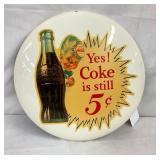 PAINTED WHITE COKE BUTTON W/ DECAL 12IN