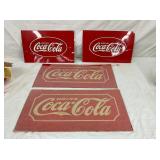 (4) EMB. SST DRINK COKE SIGNS 17-23IN