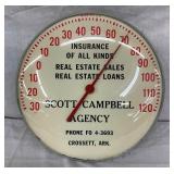 12IN SCOTT CAMPBELL AGENCY THERMOMETER