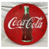 36IN PORC. COCA COLA BUTTON W/ BOTTLE