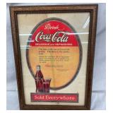 FRAMED COCA COLA SOLD EVERYWHERE AD