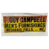 F. GUY CAMPBELL MENS FURNISHING SIGN