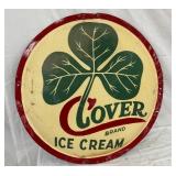 26" SST CONVEX CLOVER ICE CREAM SIGN