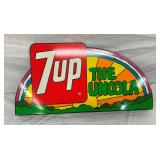 7UP STORE WINDOW FLANGE SIGN 24X12