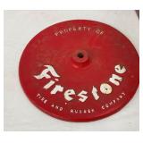 EARLY EMB. FIRESTONE CAST BASE 21IN