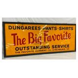 RARE SST EMB. DUNGAREES SIGN 72X30 