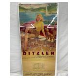 1947 DITZLER AUTOMOTIVE CALENDAR 22X46