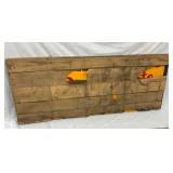 2 SIGNS ONE ON EACH SIDE OF CRATE 