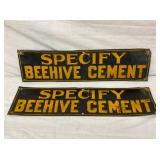 (2) METAL EMB. SPECIFY BEEHIVE CEMENT