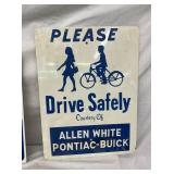 ALL WHITE DRIVE SAFELY SST 18X24