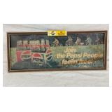 FRAMED PEPSI CB W/ BOTTLES 29X12
