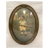 EARLY VINTAGE BUBBLE GLASS PICTURE 16X22