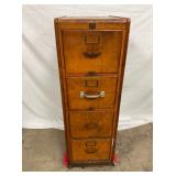 4 DRAWER OAK LAYWER LEGAL FILE CABINET