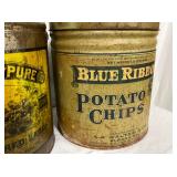 CLOSEUP VIEW EARLY TINS