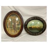 EARLY VINTAGE BUBBLE GLASS PICTURES