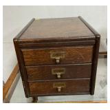 EARLY OAK 3 DRAWER FILE TABLE TOP