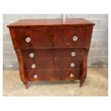 WALNUT EMPIRE 4 DRAWER CHEST