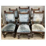 SET 6 ORNATE CHAIRS W/ CAPTAIN CHAIR