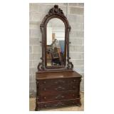 WALNUT 4 DRAWER VICTORIAN DRESSER