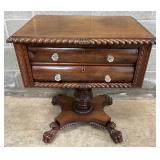 ORNATE FIGURAL 2 DRAWER TABLE