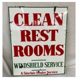 1953 DSP CLEAN REST ROOMS SIGN 30X38 