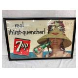 FRAMED 7UP CB W/ LADY 36X22