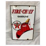 1940 PORC. TEXACO FIRE CHIEF PUMP PLATE