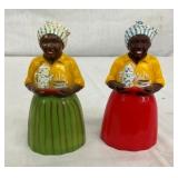 PAIR BLACK MAMMIE SHAKERS 5"