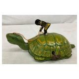 EARLY TIN J. CHEIN & CO. TURTLE TOY W/ MAN 