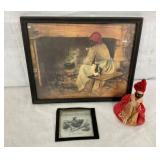 EARLY LUZIANNE MAMMIE DOLL AND PICTURE