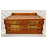 NICE OAK CLARKS COUNTER SPOOL CABINET 33 1/2X17 