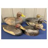 COLLECTION EARLY WOODEN DUCK DECOYS 