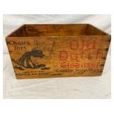 EARLY WOODEN OLD DUTCH BOX W/ ORIG STENCIL 20X10 