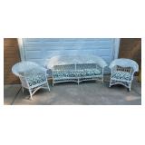 WICKER SEATEE AND CHAIRS
