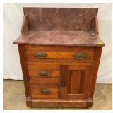 CHOC. MARBLE TOP COTTAGE WASHSTAND