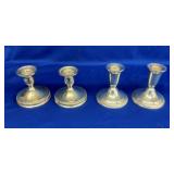 (4) 40 OZ SILVER CANDLE HOLDERS