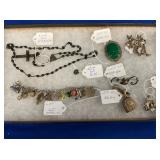 VARIOUS STERLING RINGS, PINS, BRACLETS