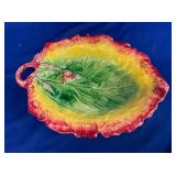 12 1/2X9 MAJOLICA LEAF PLATE