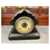 EARLY METAL CASE VINTAGE MANTEL CLOCK