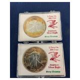 2 1 TROY OZ SILVER AMERICAN EAGLES