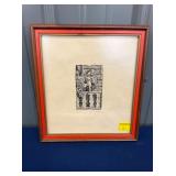 EARLY DRAWING SIGNED 11 1/2X12 1/2