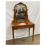 LADIES OAK VANITY W/ MIRROR