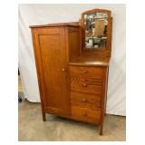 OAK CHEFARO W/ MIRROR