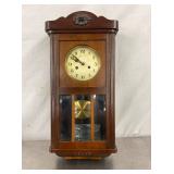 VINTAGE WALL CLOCK W/BEVELED GLASS