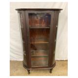 OAK CHINA CABINET W/ CURVED SIDES